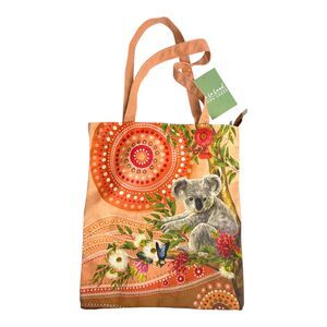 La La Land Art Novelty Animal Koala Tote Canvas Bag Outback Down Under NEW